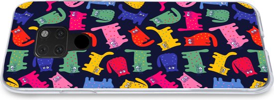 Coque Huawei P40 Lite - Motifs - Chat - Arc-en-ciel - Rose - Filles - Enfants - Enfant - Coque de téléphone en Siliconen
