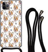 Hoesje met koord Geschikt voor iPhone 11 Pro Max - Patronen - Hond - Corgi - Jongens - Meisjes - Kinderen - Kids - Siliconen - Crossbody - Backcover met Koord - Telefoonhoesje met koord - Hoesje met touw