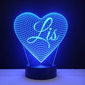 3D LED Lamp - Hart Met Naam - Lis