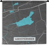 Wandkleed - Wanddoek - Kaart - Drenthe - Water - Plattegrond - Stadskaart - Leekstermeer - 90x90 cm - Wandtapijt
