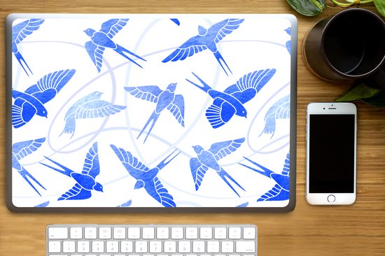Autocollant pour ordinateur portable - 17,3 pouces - Motif - Blauw - Vogel - 40x30cm - Autocollants pour ordinateur portable - Skin pour ordinateur portable - Couverture