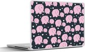 Laptop sticker - 11.6 inch - Olifant - Hart - Patroon - 30x21cm - Laptopstickers - Laptop skin - Cover