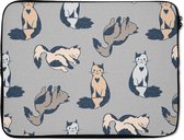 Housse pour ordinateur portable 15 pouces - Motif - Chat - Coeur - Housse pour ordinateur portable
