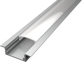 Leddle -Aluminium Inbouw Profiel - Inclusief Dekking Voor Profiel-Ideaal Voor Gips- Plafonds en Wanden Hoogwaardige -Kwaliteit Aluminium -200CM (2M)