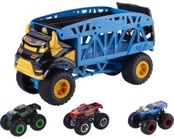 foto van HOT WHEELS MONSTERTRUCKS MONSTER MOVER + 3 TRUCKS
