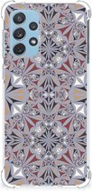 Telefoon Hoesje Geschikt voor Samsung Galaxy A73 Extreme Case met transparante rand Flower Tiles