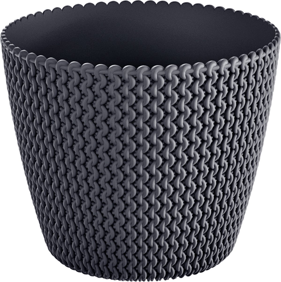 Prosperplast Plantenpot/bloempot Splofy - antraciet - kunststof - D13 x H11 cm - binnen/buiten - stijlvol