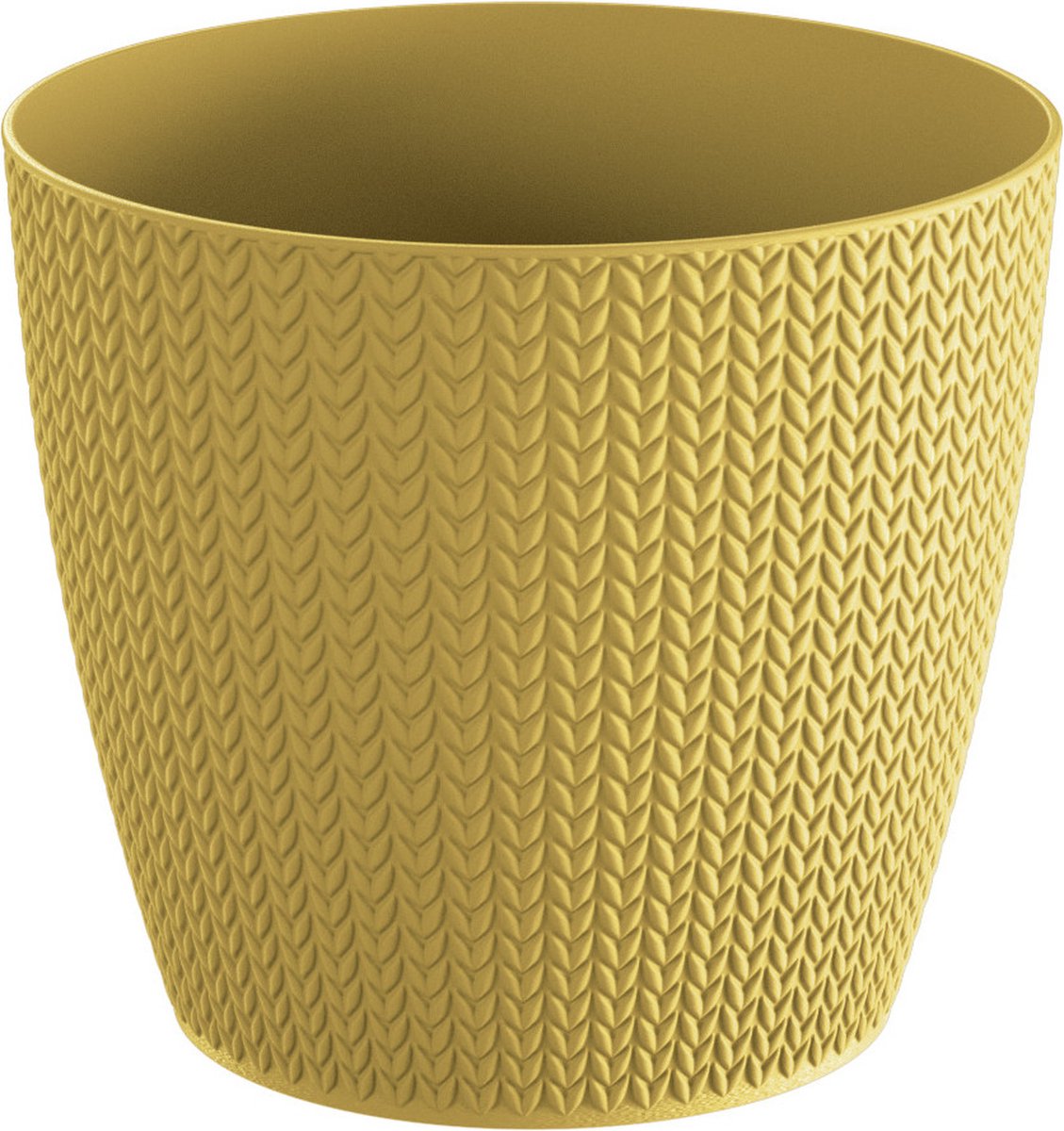 Prosperplast Plantenpot - mosterdgeel - kunststof - D22 x H19 cm - Stijlvol - buiten/binnen