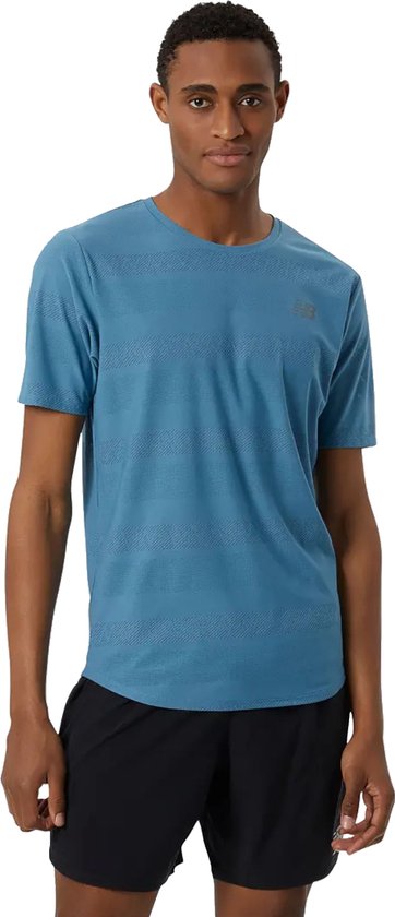 New Balance Q Speed Jacquard SS Tee MT13277SGD, Mannen, Blauw, T-shirt, maat: