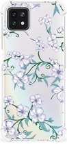 Smartphone hoesje OPPO A53 5G | A73 5G Siliconen Hoesje met transparante rand Blossom White