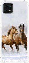GSM Hoesje OPPO A53 5G | A73 5G Bumper Hoesje met transparante rand Paarden