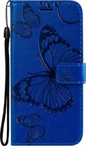 Mobigear Telefoonhoesje geschikt voor Realme 8 Hoesje | Mobigear Butterfly Bookcase Portemonnee | Pasjeshouder voor 2 Pasjes | Telefoonhoesje voor Pinpas / OV Kaart / Rijbewijs - Blauw