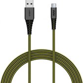 laadkabel USB-C 1,5 m nylon zwart/geel