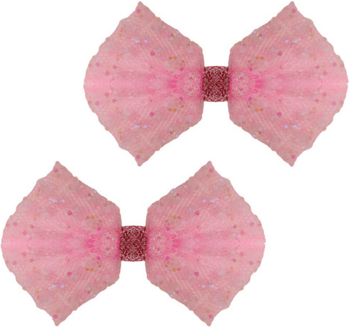 Haarclipje strikje roze - 7 cm