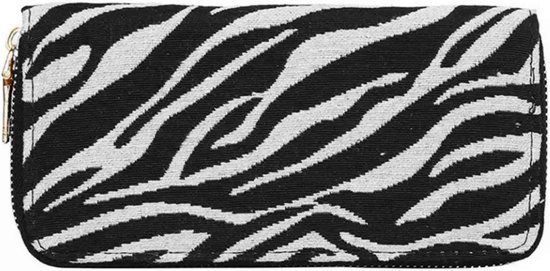 Portemonnee - Zebra Zwart/Wit | Jacquard / Polyester | 20 x 10 x 2,5 cm | Fashion Favorite
