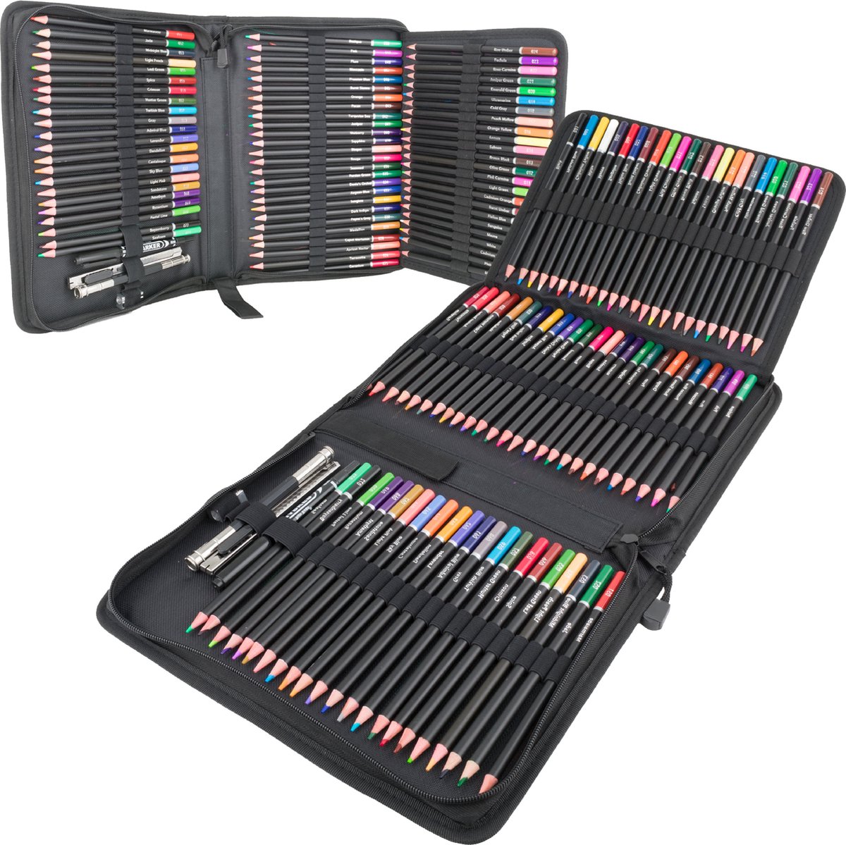 Kleurpotloden set 76 stuks in handige nylon case - Professionele tekenset - Art set - Colore
