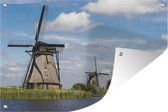 The Dutch Windmills of Kinderdijk in Europe Garden poster 120x80 cm - Toile de jardin / Toile d'extérieur / Peintures d'extérieur (décoration de jardin)