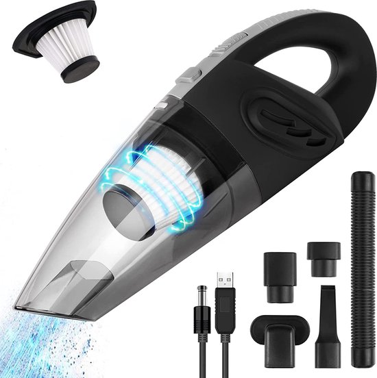 300W Draadloze Auto-stofzuiger 12000PA Sterke Zuigkracht Draagbare Draagbare Stofzuiger Oplaadbare Mini-stofzuigeraccessoires Voor dierenhaar, auto, huis, kantoor