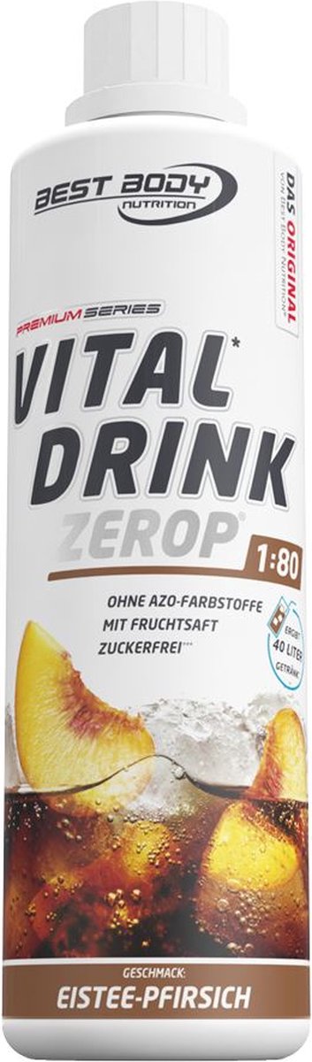 Best Body Nutrition Vital Drink Zerop (500ml) Iced Tea Peach - Intra- & Post-Workout - Intra-Workout