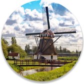 Wandcirkel Hollandse Windmolen | ⌀ 50 cm | Wanddecoratie | Muurcirkel Binnen | Forex | Ronde Schilderijen