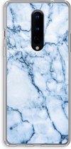 Case Company® - OnePlus 8 hoesje - Blauw marmer - Soft Cover Telefoonhoesje - Bescherming aan alle Kanten en Schermrand