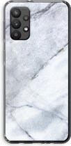 Case Company® - Samsung Galaxy A32 4G hoesje - Witte marmer - Soft Cover Telefoonhoesje - Bescherming aan alle Kanten en Schermrand
