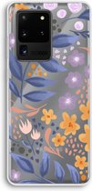 Case Company® - Samsung Galaxy S20 Ultra hoesje - Flowers with blue leaves - Soft Cover Telefoonhoesje - Bescherming aan alle Kanten en Schermrand