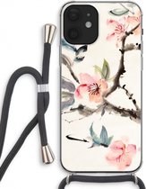 Case Company® - iPhone 12 hoesje met Koord - Japanse bloemen - Telefoonhoesje met Zwart Koord - Extra Bescherming aan alle Kanten en Over de Schermrand