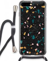 Case Company® - iPhone 7 PLUS hoesje met Koord - Terrazzo N°10 - Telefoonhoesje met Zwart Koord - Extra Bescherming aan alle Kanten en Over de Schermrand