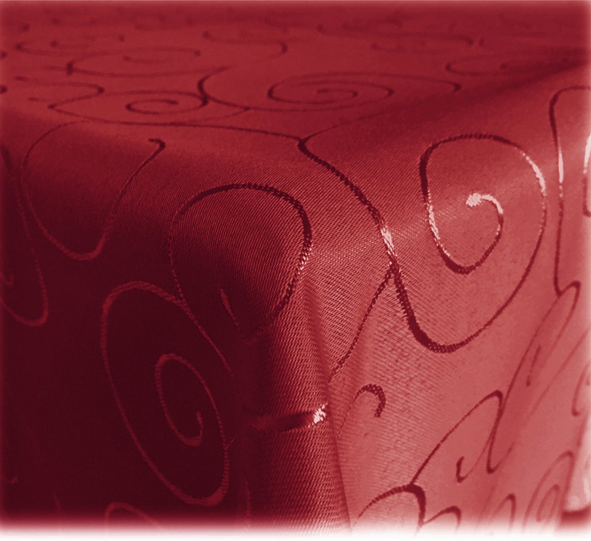 JEMIDI Tafelkleed ornamenten zijdeglans edele tafelhoes tafelkleed - Donkerrood - Vorm Eckig - Maat 160x300