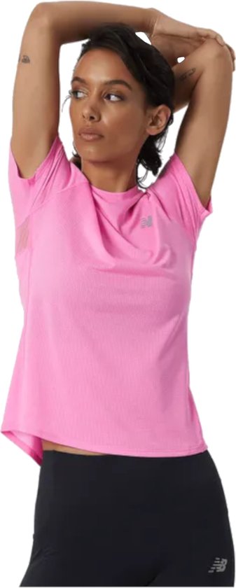 New Balance Impact Run SS Tee WT21262VPH, Vrouwen, Roze, T-shirt, maat: XS