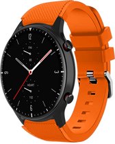 Siliconen Smartwatch bandje - Geschikt voor Strap-it Amazfit GTR 2 siliconen bandje - oranje - GTR 2 - 22mm - Strap-it Horlogeband / Polsband / Armband