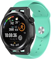 Siliconen Smartwatch bandje - Geschikt voor Strap-it Huawei Watch GT Runner sport band - aqua - GT Runner - 22mm - Strap-it Horlogeband / Polsband / Armband