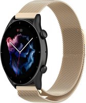 Milanees Smartwatch bandje - Geschikt voor  Amazfit GTR 3 - Pro Milanese band - champagne - GTR 3 & GTR 3 Pro - Strap-it Horlogeband / Polsband / Armband