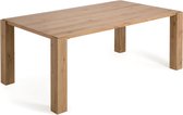 Kave Home - Table Deyanira avec placage de chêne et pieds en chêne massif 200 x 100 cm