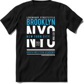 New York City - Brooklyn | TSK Original & vintage | T-Shirt Heren - Dames | Blauw | Perfect Cadeau Shirt | Grappige Spreuken - Zinnen - Teksten | Maat 3XL