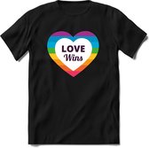 Love wins | Pride T-Shirt Heren - Dames - Unisex | LHBTI / LGBT / Gay / Homo / Lesbi |Cadeau Shirt | Grappige Love is Love Spreuken - Zinnen - Teksten Maat L