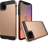 Apple iPhone 11 Hoesje - Mobigear - Brushed Armor Serie - Hard Kunststof Backcover - Goud - Hoesje Geschikt Voor Apple iPhone 11