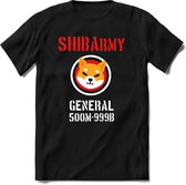Shiba inu army general T-Shirt | Shib Crypto ethereum kleding Kado Heren / Dames | Perfect cryptocurrency munt Cadeau shirt Maat S