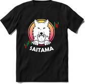 Saitama Stock Logo T-Shirt | Saitama Inu Wolfpack Crypto Ethereum kleding Kado Heren / Dames | Perfect Cryptocurrency Munt Cadeau Shirt Maat S