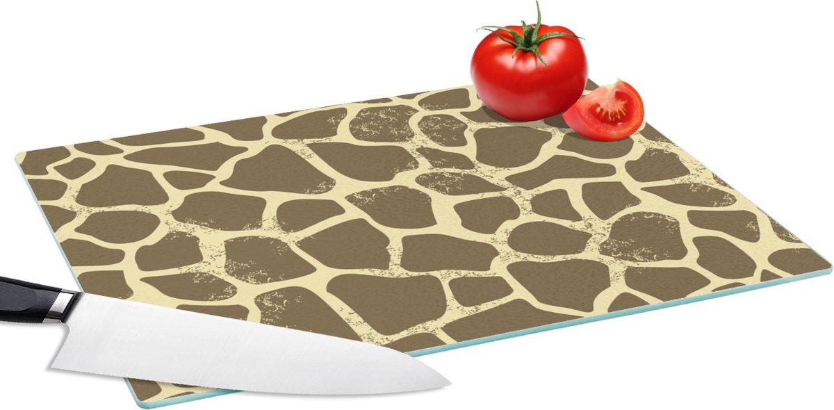 Glazen Snijplank - 39x28 - Patroon - Giraf - Vacht - Snijplanken Glas