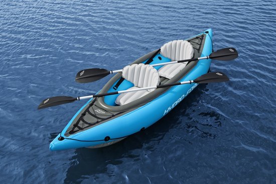 Bestway - Opblaasbare Kayak - Hydro-Force Cove Champion X2 - 2 Persoons - Inclusief Peddels, Stoelen, Handpomp en Vinnen