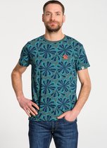 J&JOY - T-Shirt Mannen 03 Feira Green Flowers