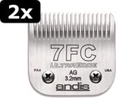 2x ANDIS SCHEERKOP MAAT 7FC 3,2MM