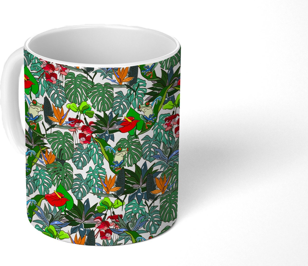 Mok - Koffiemok - Patroon - Planten - Jungle - Mokken - 350 ML - Beker - Koffiemokken - Theemok