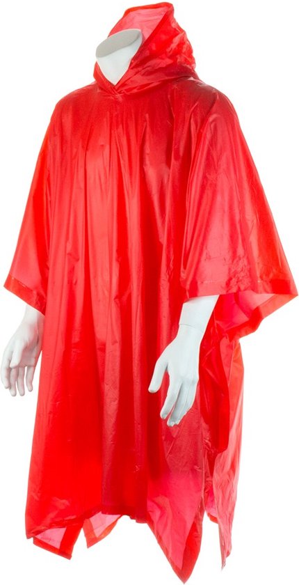 Vêtements de pluie - Imperméable - Vêtements de pluie - Adultes - Femme - Homme - Réutilisable - Taille unique - PVC - rouge