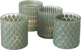 Boltze Home Theelichthouder Dustin Ø8xh9cm groen (1 stuk) assorti