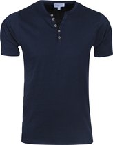 Consenso - Heren T-Shirt - Henley Kraag - Navy