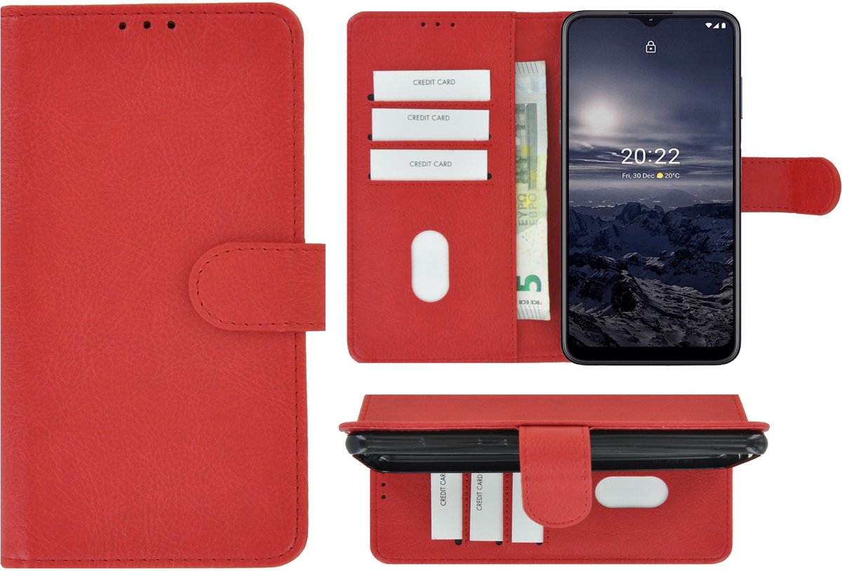 Pearlycase hoesje Geschikt voor Nokia G11/ G21 - Kunstleer Book Case - Rood
