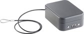Xcase | Persoonlijke kluis met 90cm stalen kabel | Cijferslot | Geldkist | Ideal voor in de auto | 1L | Zwart